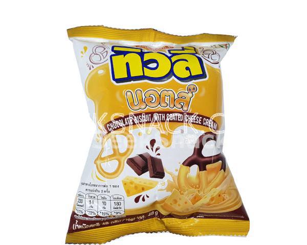 Chocolate biscuit with coated cheese cream Tivoli Knots Brand