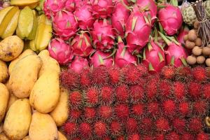 Tropical fruit from Thailand, from mango to rambutan