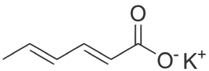 Structure of potassium sorbate