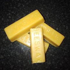 Bars of natural yellow beeswax