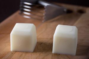 Two cubes of solid white vegetable shortening