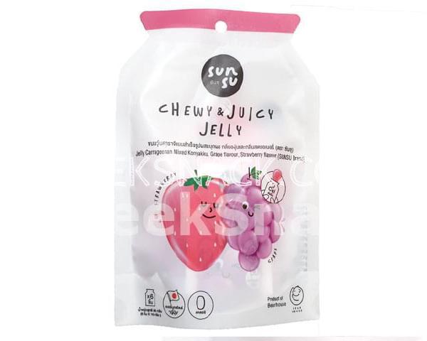 Jelly Carrageenan Mixed Konyakku, Grape flavour, Strawberry flavour