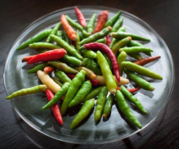 Thai bird's eye chili peppers